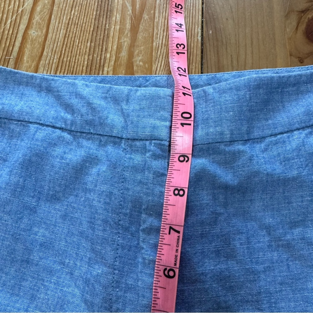 Talbots 100% Cotton Chambray Blue Denim Scalloped 5” Shorts Mid-Rise - Picture 8 of 9